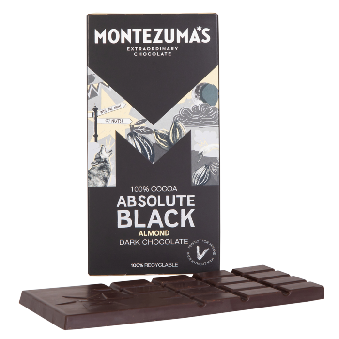 Montezuma Absolute Black with Almonds Dark Chocolate Bar