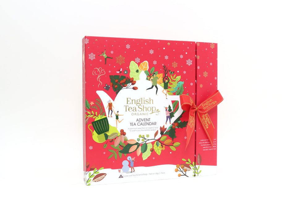English Tea Shop Book Style Red Advent Calendar