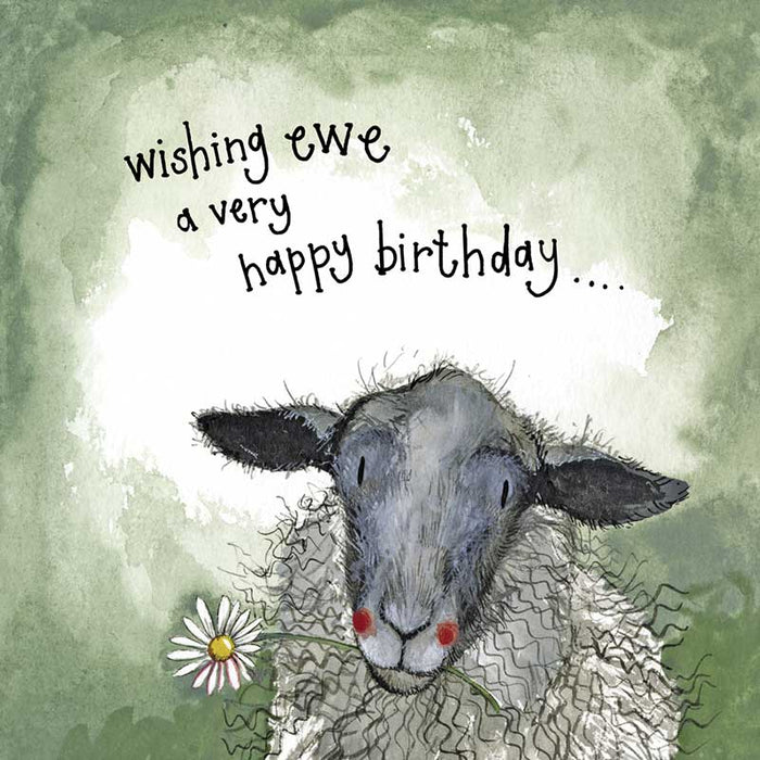 Alex Clark Starlight Sheep and Daisies Birthday Card