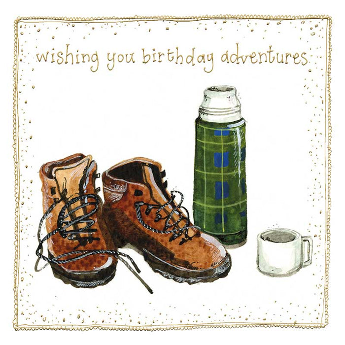 Alex Clark Flask and Boots Birthday Card