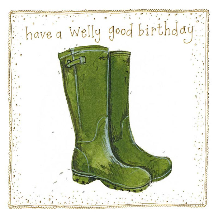 Alex Clark Green Wellies Birthday Card