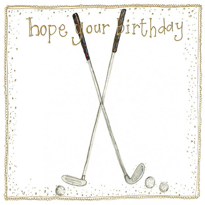 Alex Clark Golf Clubs Birthday Card
