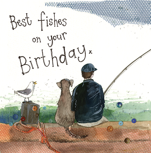 Alex Clark Best Fishes Fishing Birthday Card