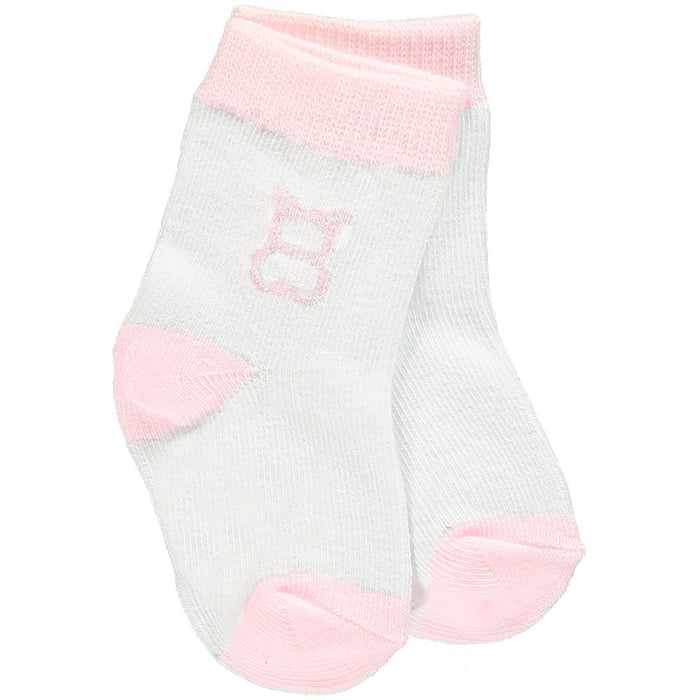 Emile et Rose Anya Girls Socks Twin Pack, Pink and White