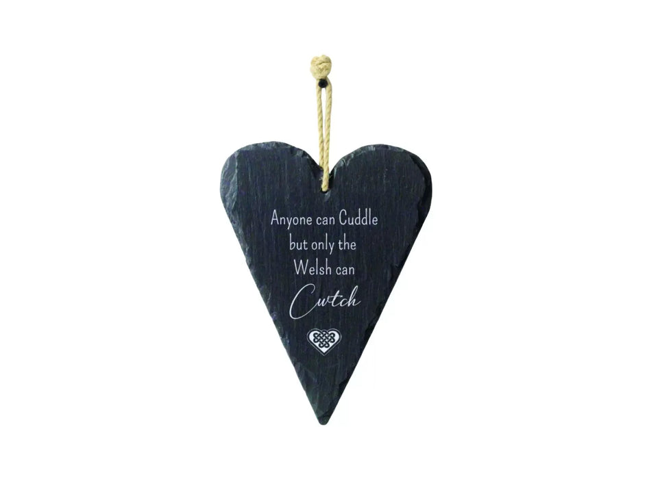 Valley Mill Only The Welsh Can Cwtch Large Welsh Slate Heart