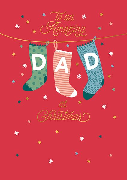 Art File Dad Stockings Christmas Card