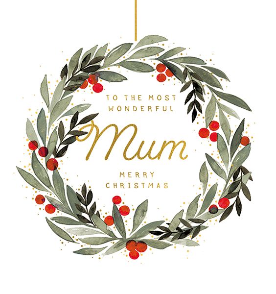 Art File Mum Wreath Christmas Card
