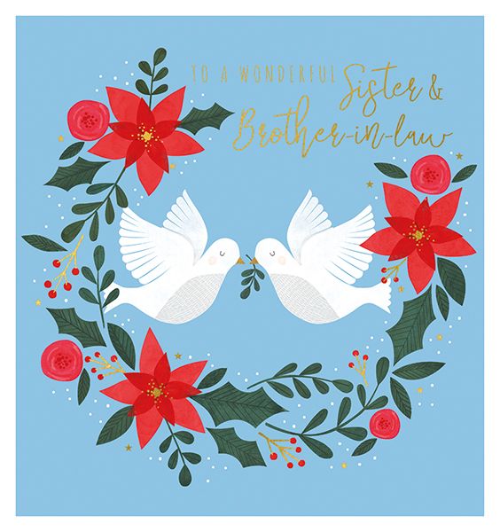 Art File Sister & Brother In Law Doves Christmas Card