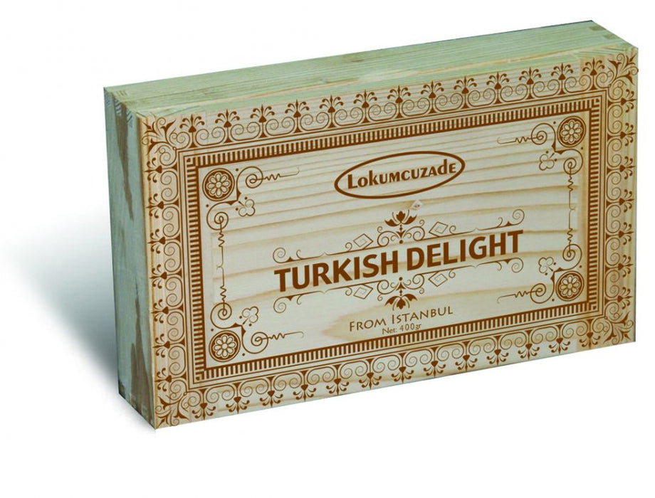 Lokumcuzade Assorted Turkish Delight in Rectangular Wooden Box