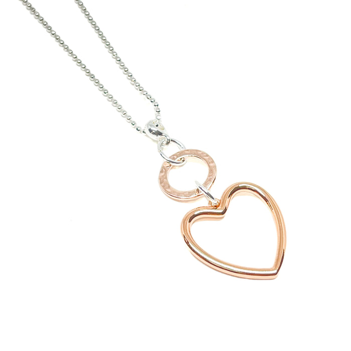 Clementine Athena Heart Necklace - Rose Gold