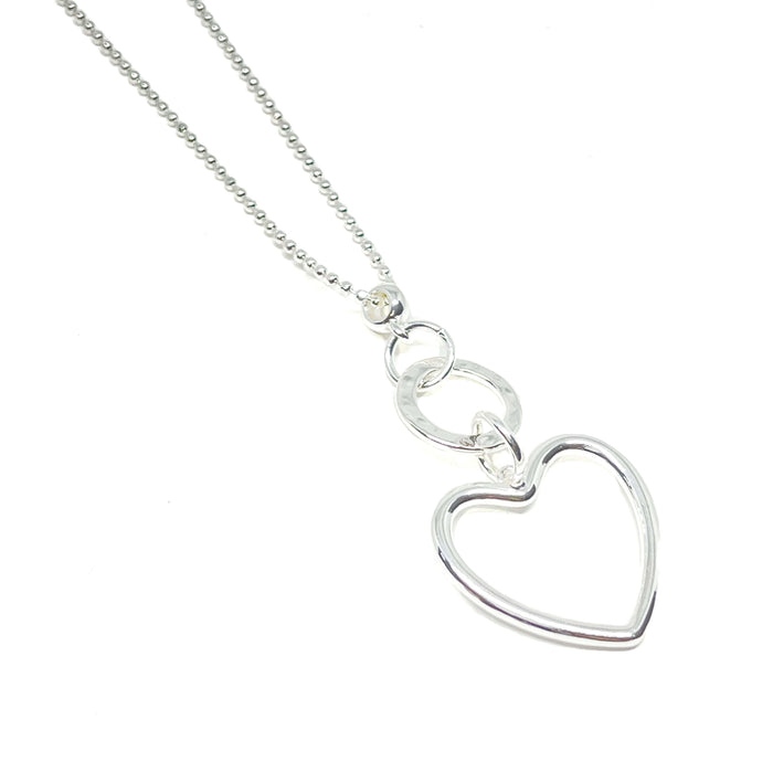 Clementine Athena Heart Necklace - Silver