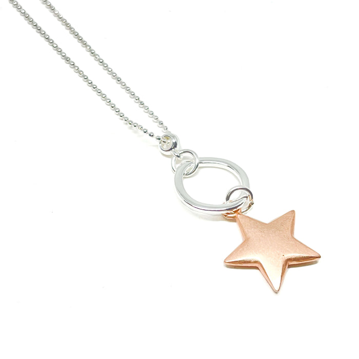 Clementine Athena Star Necklace - Rose Gold