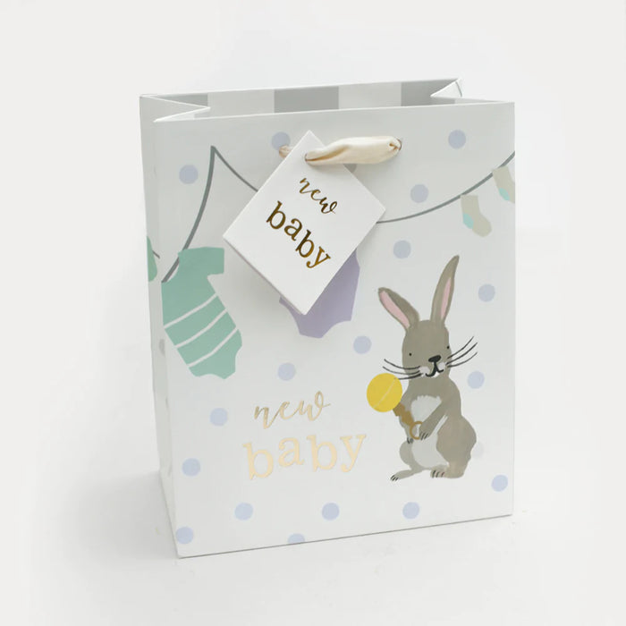 Caroline Gardner Rabbit New Baby Medium Gift Bag