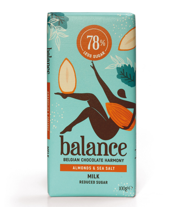 Balance Reduced Sugar Milk, Almond, Sea Salt Tablet 100g