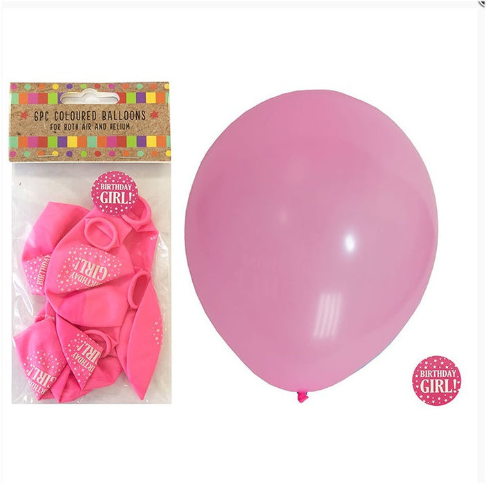 Party 6pc Balloons Birthday Girl