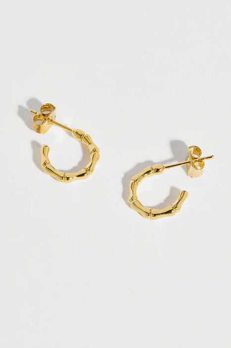 Small bamboo 2025 hoop earrings