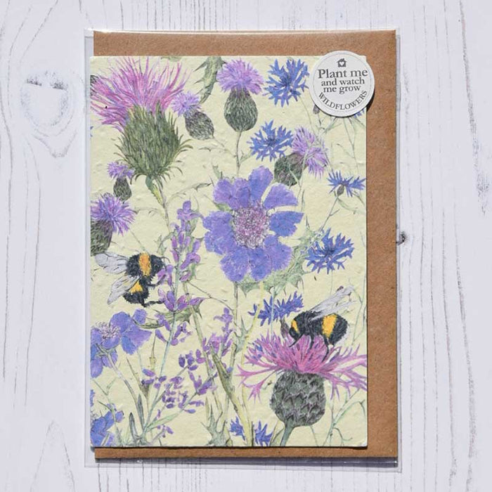 Mosney Mill Bee and Flower Plantable Seed Card