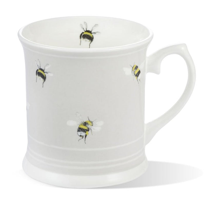 Mosney Mill Bee & Stripe Grey Mug