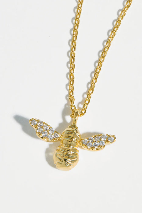 Estella Bartlett Gold Plated CZ Bee Sparkle Wings Necklace