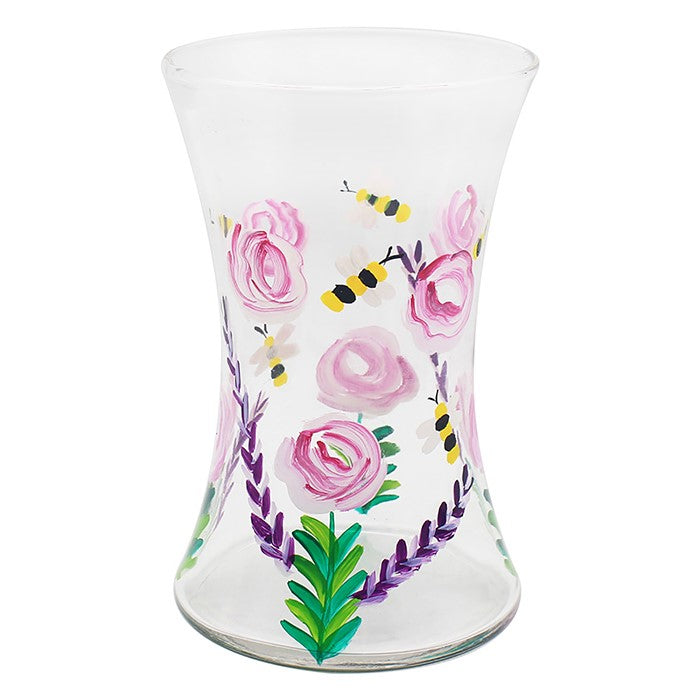 Flower Glass Vase Bees