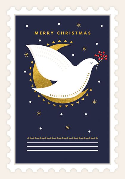 Art File Merry Christmas Dove Christmas Card