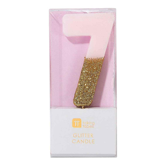 Talking Tables Pink Glitter Candle - 7