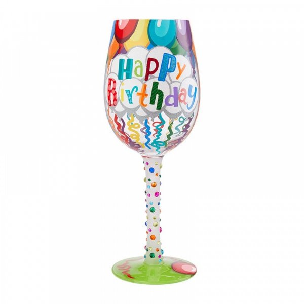 Lolita Birthday Streamers Wine Glass