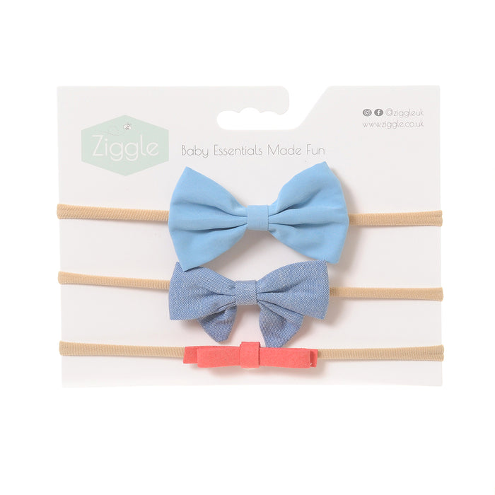 Blue and Coral Hairbow Set