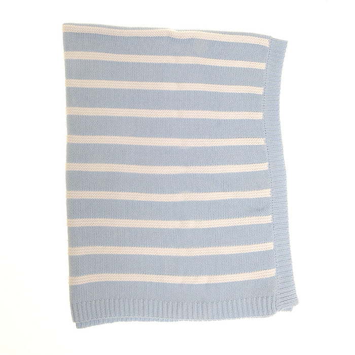 Blue and White Stripes Blanket