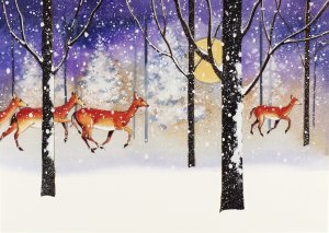 Peter Pauper Boxed Christmas Cards - Deer In Snowfall