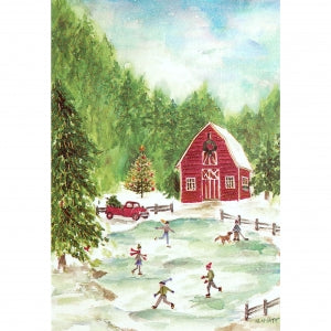 Peter Pauper Mini Boxed Christmas Cards - Country Skating