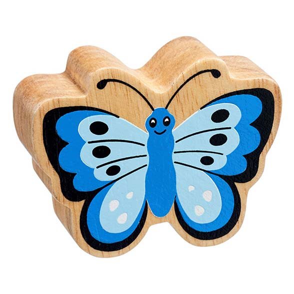 Lanka Kade Wooden Toy Natural Blue Butterfly