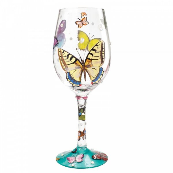 Lolita Butterfly Kisses Wine Glass