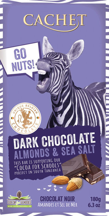 Cachet Dark Chocolate Almonds and Sea Salt Bar