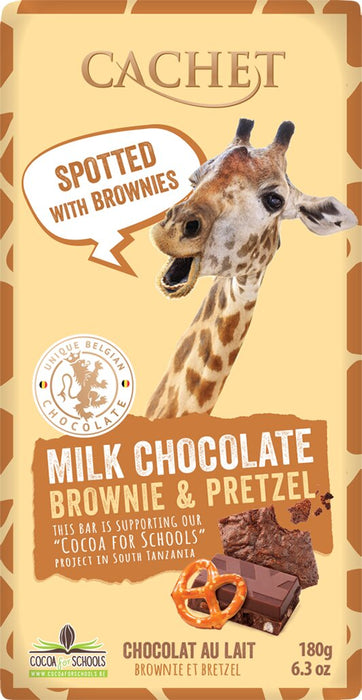 Cachet Milk Chocolate Brownie and Pretzel Bar