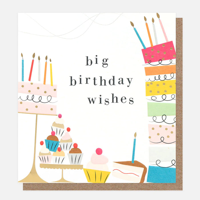Caroline Gardner 'Big Birthday Wishes Cakes' Birthday Card