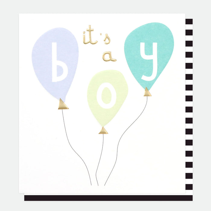 Caroline Gardner Balloons New Baby Boy Card