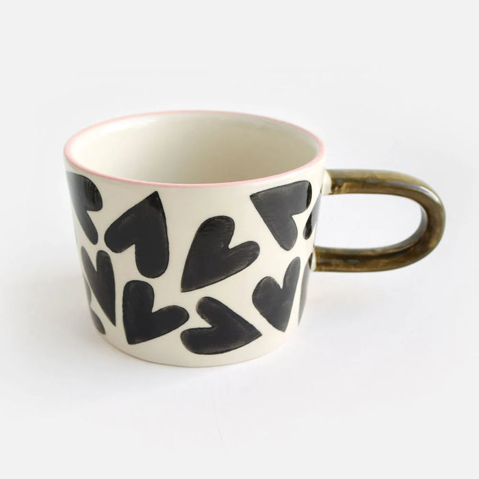 Caroline Gardner Mono Hearts Mug