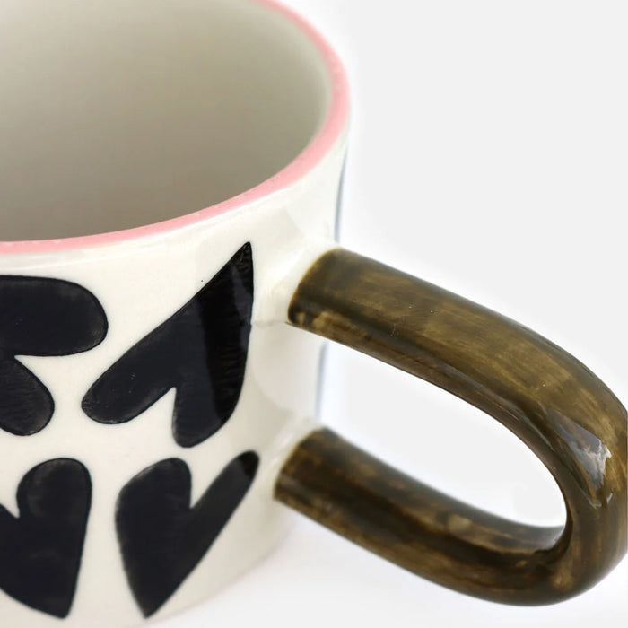 Caroline Gardner Mono Hearts Mug