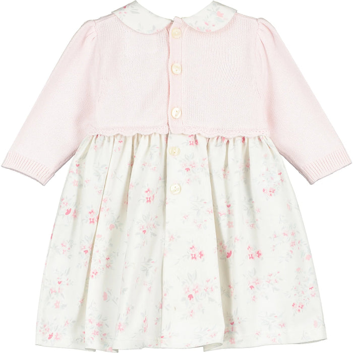 Emile et Rose Cerys Pink Girls Floral Dress with Tights