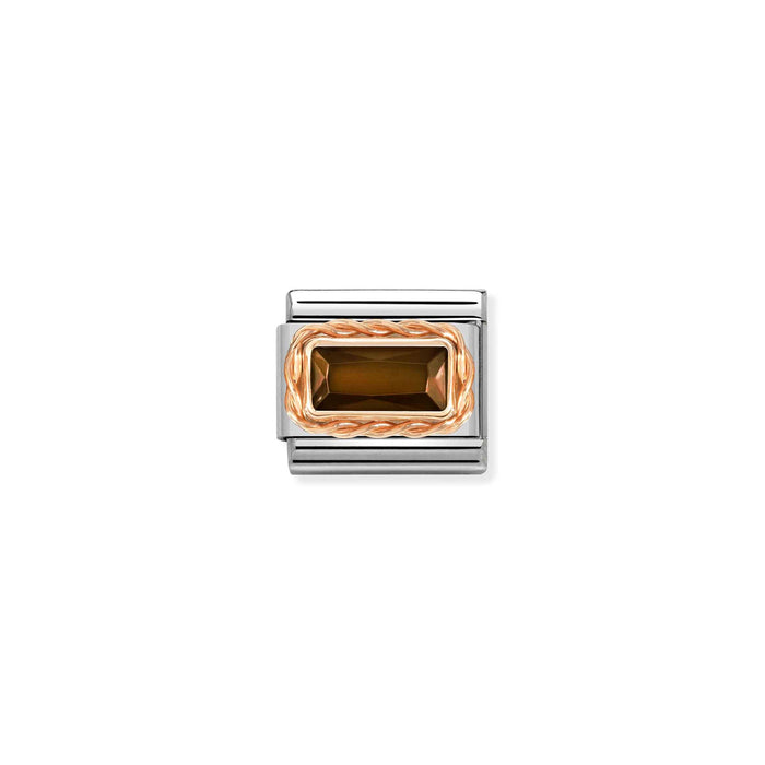 Nomination Classic Charm - Rose Gold Stone Champagne