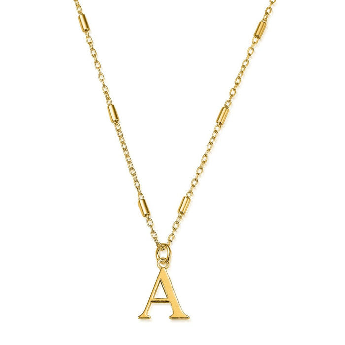 Chlobo Gold 'A' Initial Necklace