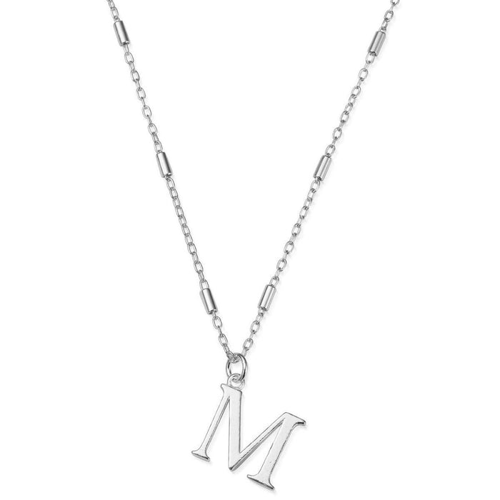 Chlobo Silver 'M' Initial Necklace