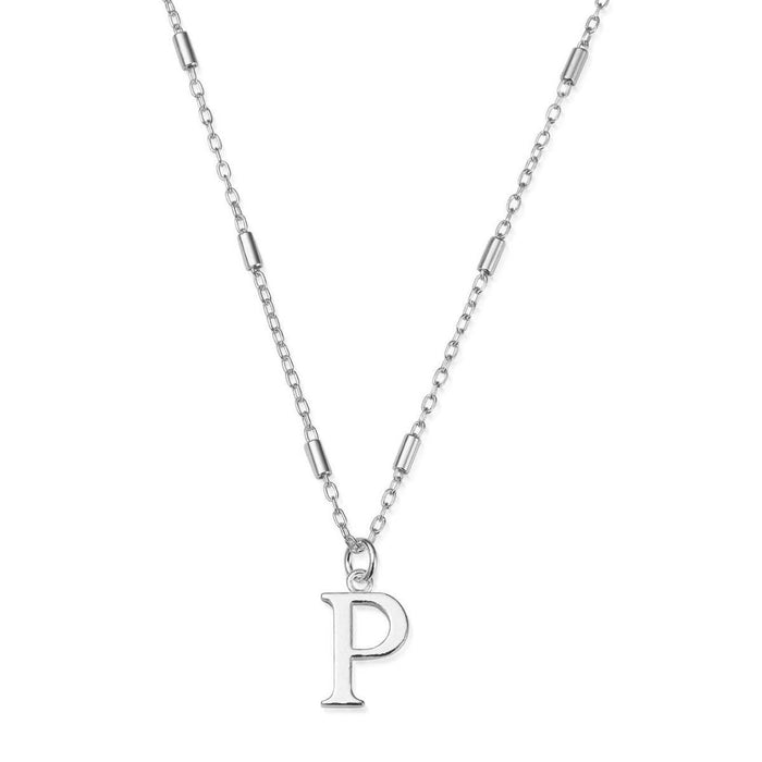 Chlobo Silver 'P' Initial Necklace