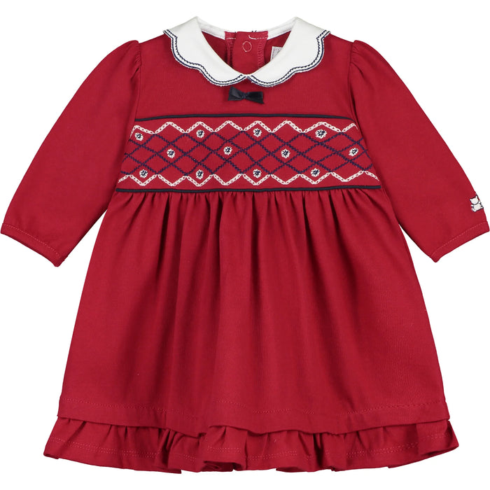 Emile et Rose Christie Red Baby Girls Party Dress with Tights
