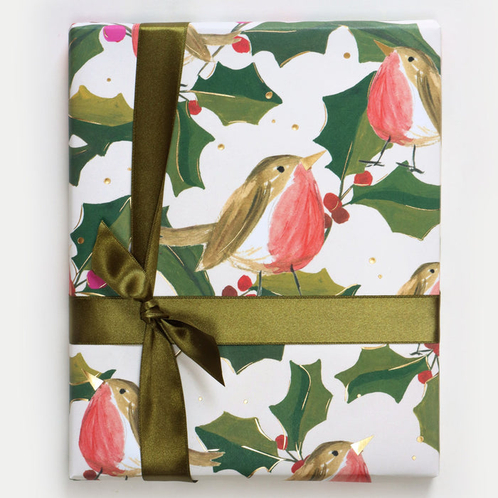 Caroline Gardner Christmas Sheet Wrap - Robins