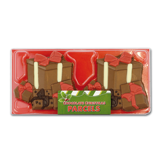 Twin Pack of Hand Decorated Chocolate Christmas Parcels