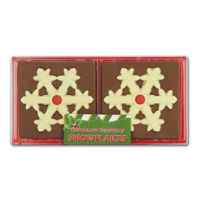 Twin Pack of Hand Decorated Chocolate Christmas Snowflakes