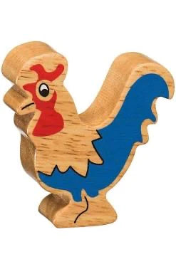 Lanka Kade Wooden Toy Natural Blue Cockerel