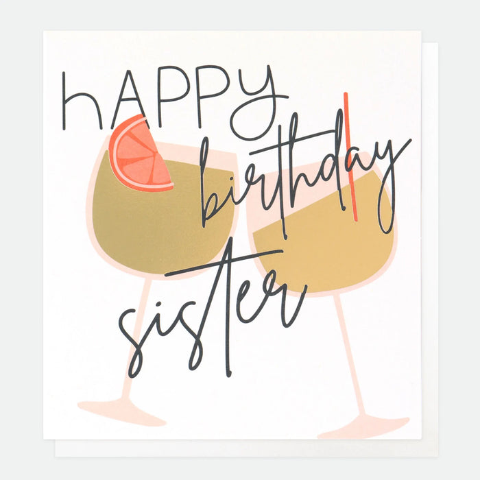 Caroline Gardner Cocktails Birthday Card For Sister